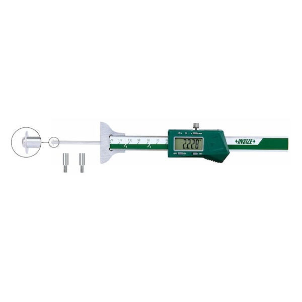 Insize Electronic Depth Gage With Round Depth Bar, 04"/0100Mm 1148